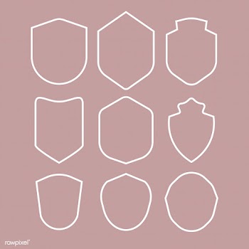 Set of white bordered shield icon vectors | Free stock vector - 543121