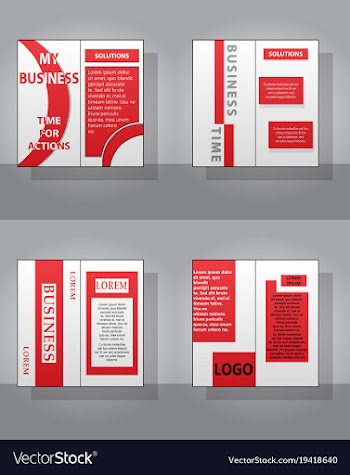 Set of white business brochure and leaflet flyer vector image
