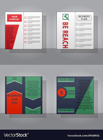 Set of white business brochure and leaflet flyer vector image