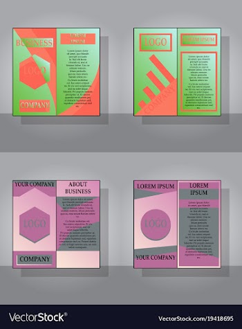 Set of white business brochure and leaflet flyer vector image
