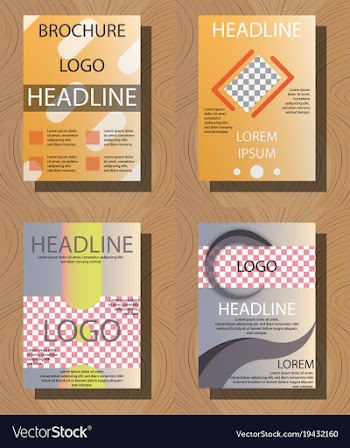 Set of white business brochure and leaflet flyer vector image