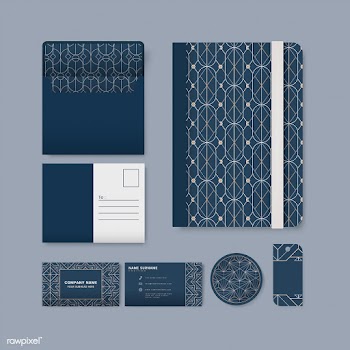 Set of white geometric pattern on blue surfac.. | Free stock vector - 544468