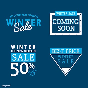 Set of winter sale badge vectors | Free stock vector - 503408