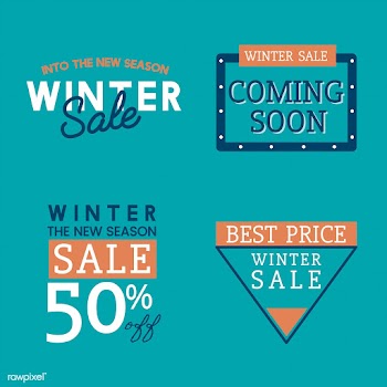 Set of winter sale badge vectors | Free stock vector - 503412