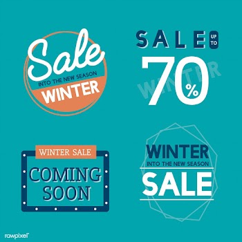 Set of winter sale badge vectors | Free stock vector - 503414
