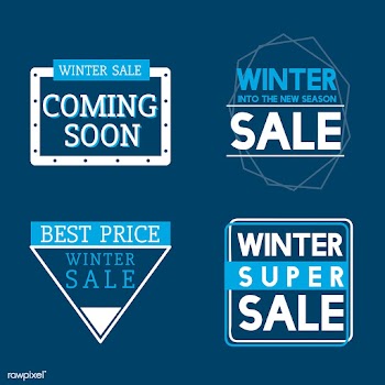 Set of winter sale badge vectors | Free stock vector - 503416
