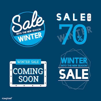 Set of winter sale badge vectors | Free stock vector - 503420