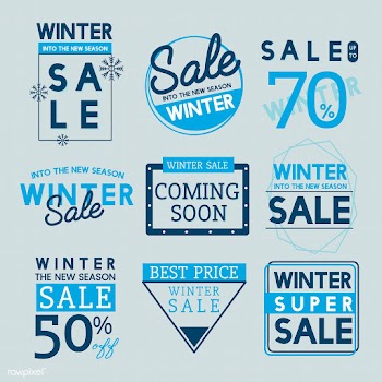 Set of winter sale badge vectors | Free stock vector - 503438