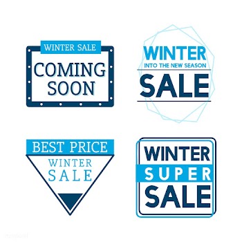 Set of winter sale badge vectors | Free stock vector - 503445