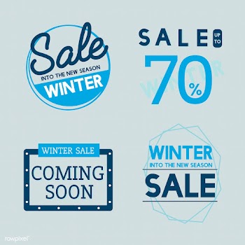 Set of winter sale badge vectors | Free stock vector - 503449