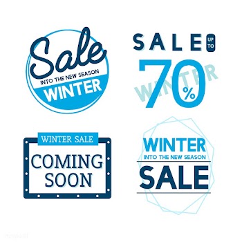 Set of winter sale badge vectors | Free stock vector - 503452