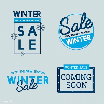 Set of winter sale badge vectors | Free stock vector - 503454