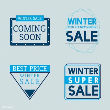 Set of winter sale badge vectors | Free stock vector - 503459