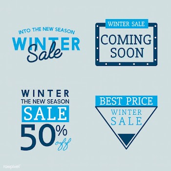 Set of winter sale badge vectors | Free stock vector - 503460