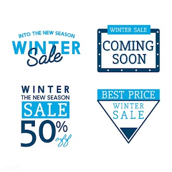 Set of winter sale badge vectors | Free stock vector - 503465