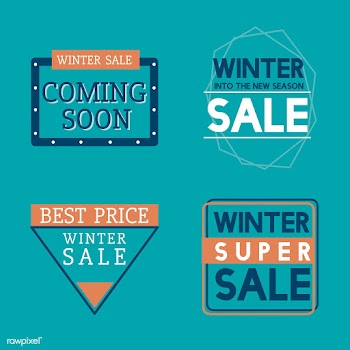 Set of winter sale badge vectors | Free stock vector - 503467