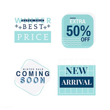 Set of winter sale badge vectors | Free stock vector - 504879