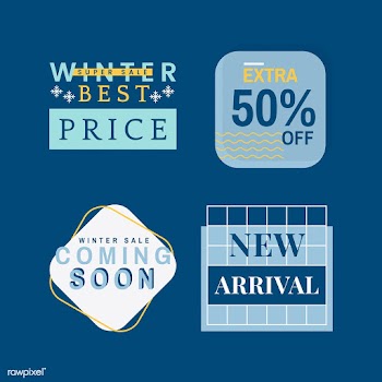 Set of winter sale badge vectors | Free stock vector - 504881