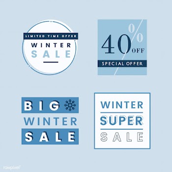 Set of winter sale badge vectors | Free stock vector - 504894