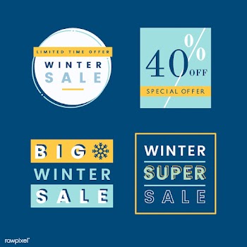 Set of winter sale badge vectors | Free stock vector - 504896