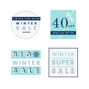 Set of winter sale badge vectors | Free stock vector - 504902