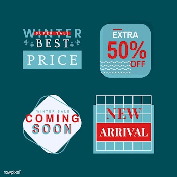 Set of winter sale badge vectors | Free stock vector - 504936