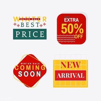 Set of winter sale badge vectors | Free stock vector - 504939