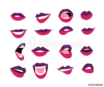Set of woman lips