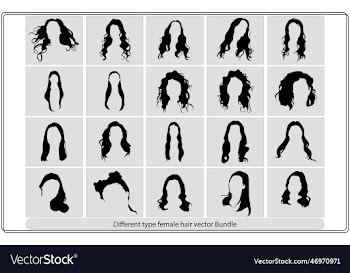 set of women hairstyles