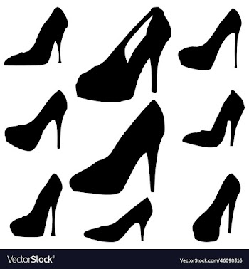 set of women shoes silhouette high heel