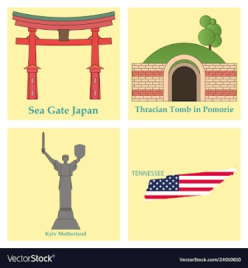 Set of world sights vector image