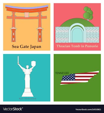 Set of world sights vector image