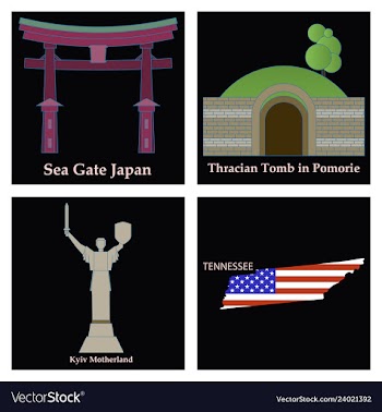 Set of world sights vector image
