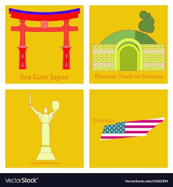 Set of world sights vector image