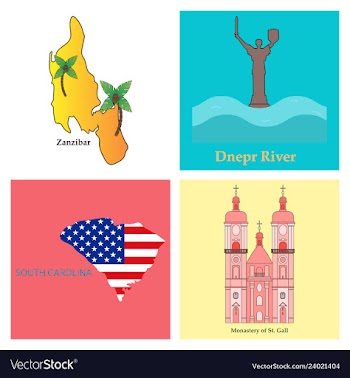 Set of world sights vector image