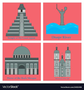 Set of world sights vector image