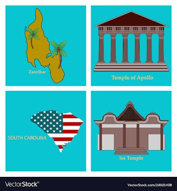 Set of world sights vector image
