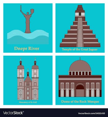 Set of world sights vector image