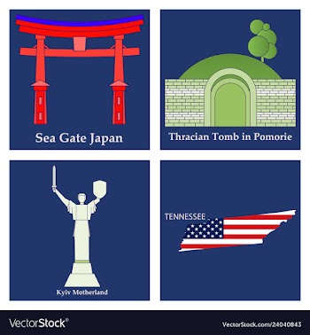 Set of world sights vector image