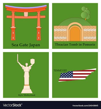 Set of world sights vector image