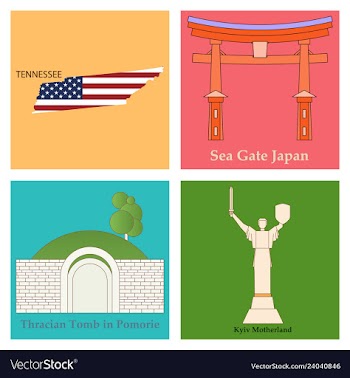 Set of world sights vector image