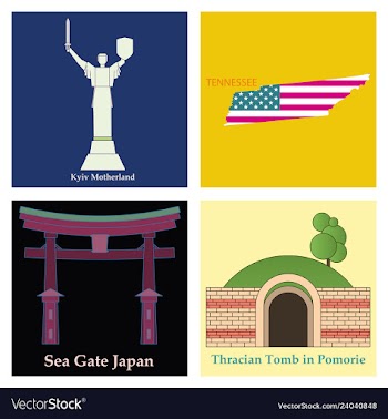 Set of world sights vector image