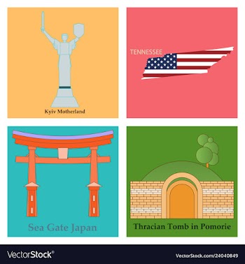 Set of world sights vector image