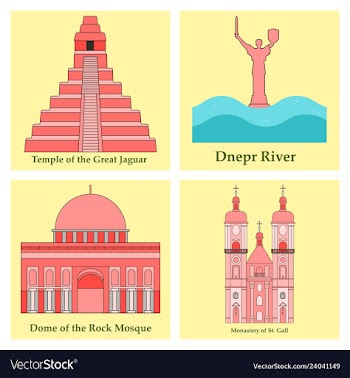 Set of world sights vector image