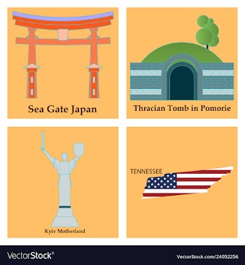 Set of world sights vector image