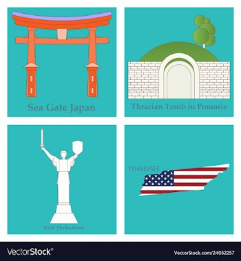 Set of world sights vector image