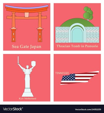 Set of world sights vector image