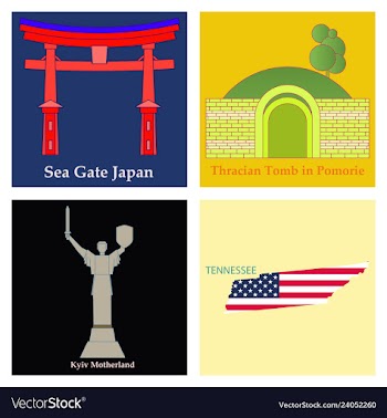 Set of world sights vector image