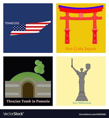 Set of world sights vector image