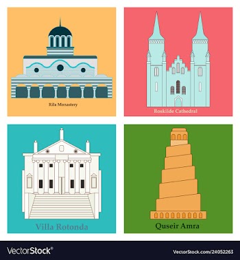 Set of world sights vector image